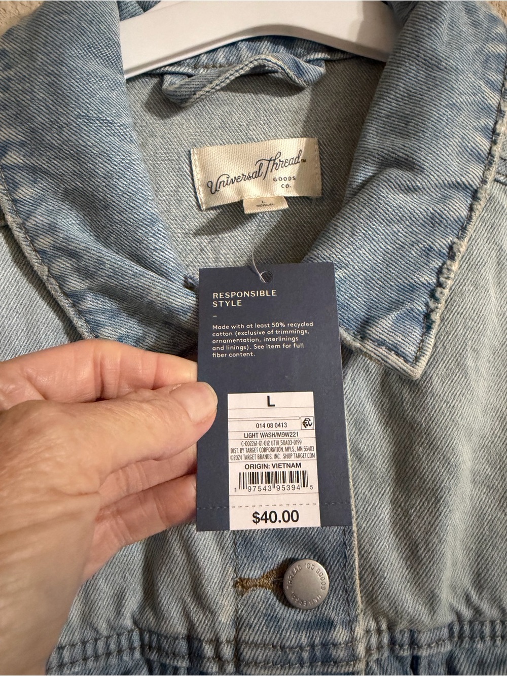 Universal Thread Light Blue Denim Jacket with Chest Pockets - Picture 2 of 5